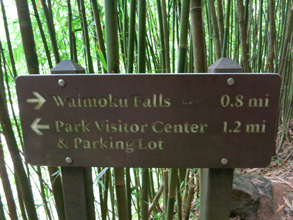 Sign to Waimoku Falls - Pipiwai Trail on Maui